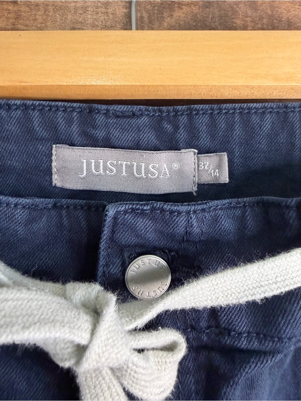 Just USA Navy Drawstring Wide Leg Pants Jeans Size 14 / 32 - Picture 4 of 5